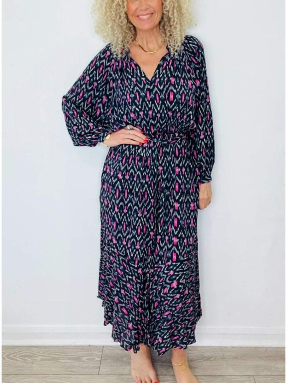 Isabel Marant Etoile $625 Long Sleeve Boho Print Midi Dress Romantic